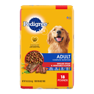 Pedigree Complete Nutrition Adult Dry Dog Food Grilled Steak & Vegetable 1ea/18 lb