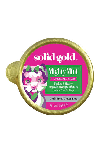 Solid Gold Dog Cup Mighty Mini Turkey 3.5oz. Grain Free (Case Of 12)