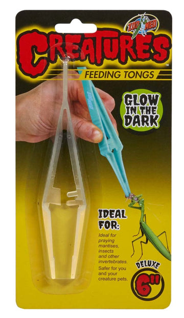 Zoo Med Creatures Feeding Tongs Glow in the Dark Blue 1ea/6 in