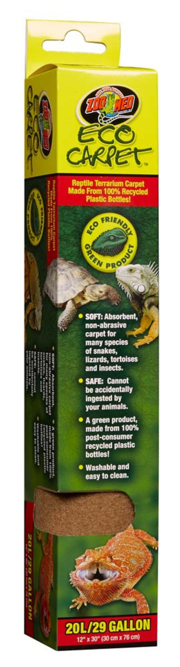 Zoo Med Eco Carpet Reptile Terrarium Carpet Tan 1ea/20L/29 gal, 12in X 30in