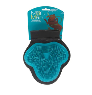 Messy Mutt Dog Grooming Glove Silicone Blue