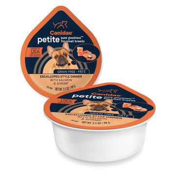 Pure Petite Small Breed Pate Grain Free Dog Food Salmon/Shrimp 3.5oz. (Case of 12)