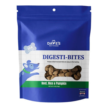 Dave'S Pet Food Dog Digesti-Bites Freeze-Dried Beef Rice & Pumpkin 4Oz