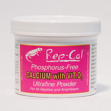 Rep-Cal Research Labs Phosphorous-Free Calcium with Vitamin D3 Ultrafine Powdered Supplement 1ea/3.3 oz