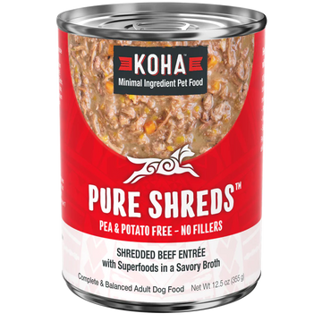 Koha Dog Grain Free Shredded Beef 12.5oz. (Case of 12)