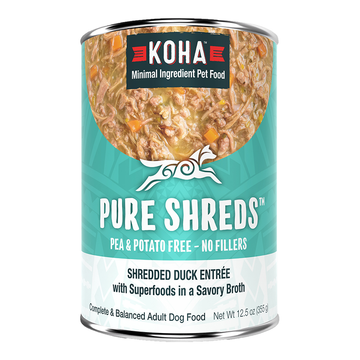 Koha Dog Grain Free Shredded Duck 12.5oz. (Case of 12)