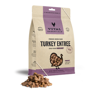 Vital Essentials Dog Freeze-Dried Mini Nibs Turkey 14oz.