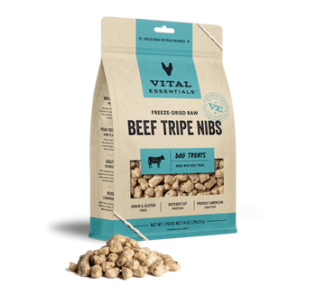 Vital Essentials Dog Freeze Dried Nibs Beef Tripe 14oz.