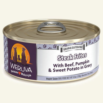 Weruva Dog Steak Frites With Beef; Pumpkin And Sweet Potato In Gravy 5.5oz. (Case of 24)